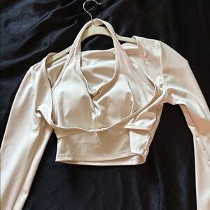 White Athletic Top With Sewn In Cups